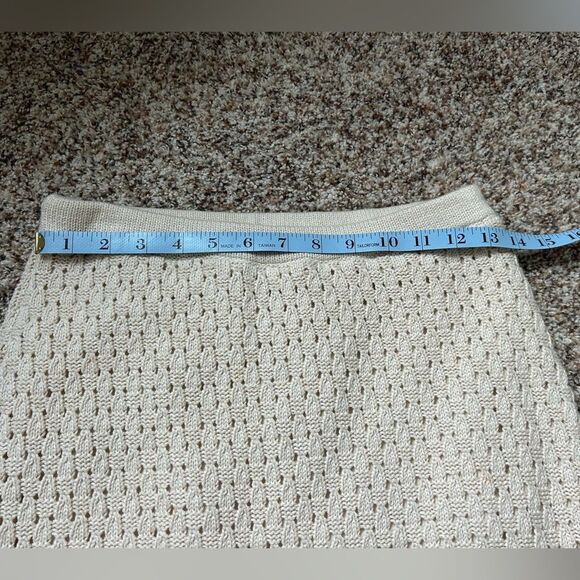 Athleta Women’s Beige Crochet Boho Midi Skirt Lined Size Small 100% Cotton - Picture 9 of 10